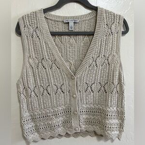 *Rare* Cotton by Autumn Cashmere Knit Cardigan Vest in Hemp